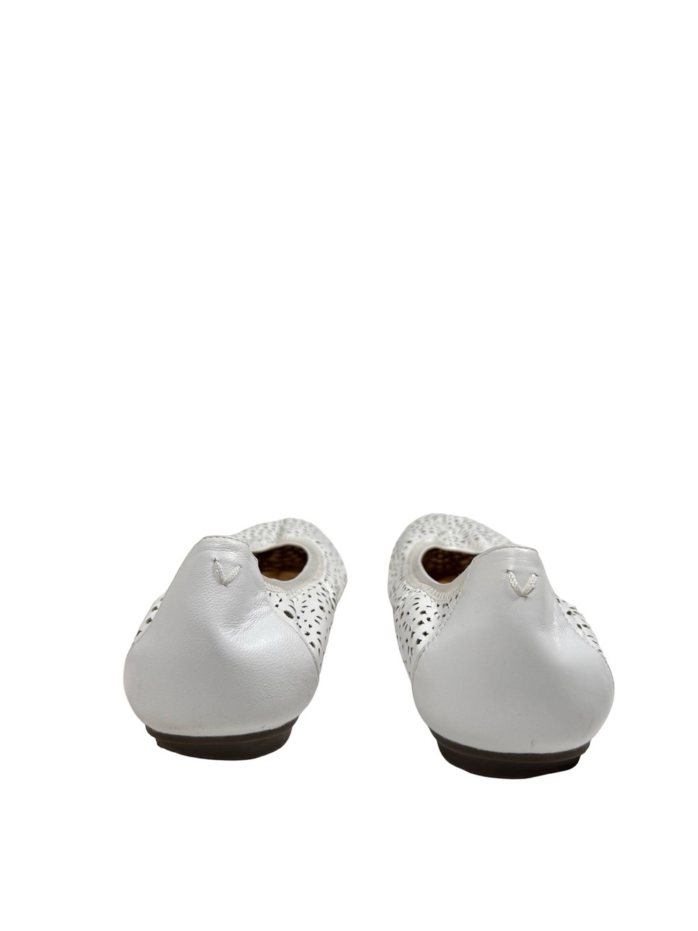 Vionic Robyn White Leather Perforated Ballet Flats Womens Sz 9 Orthotic Shoes - Picture 3 of 11